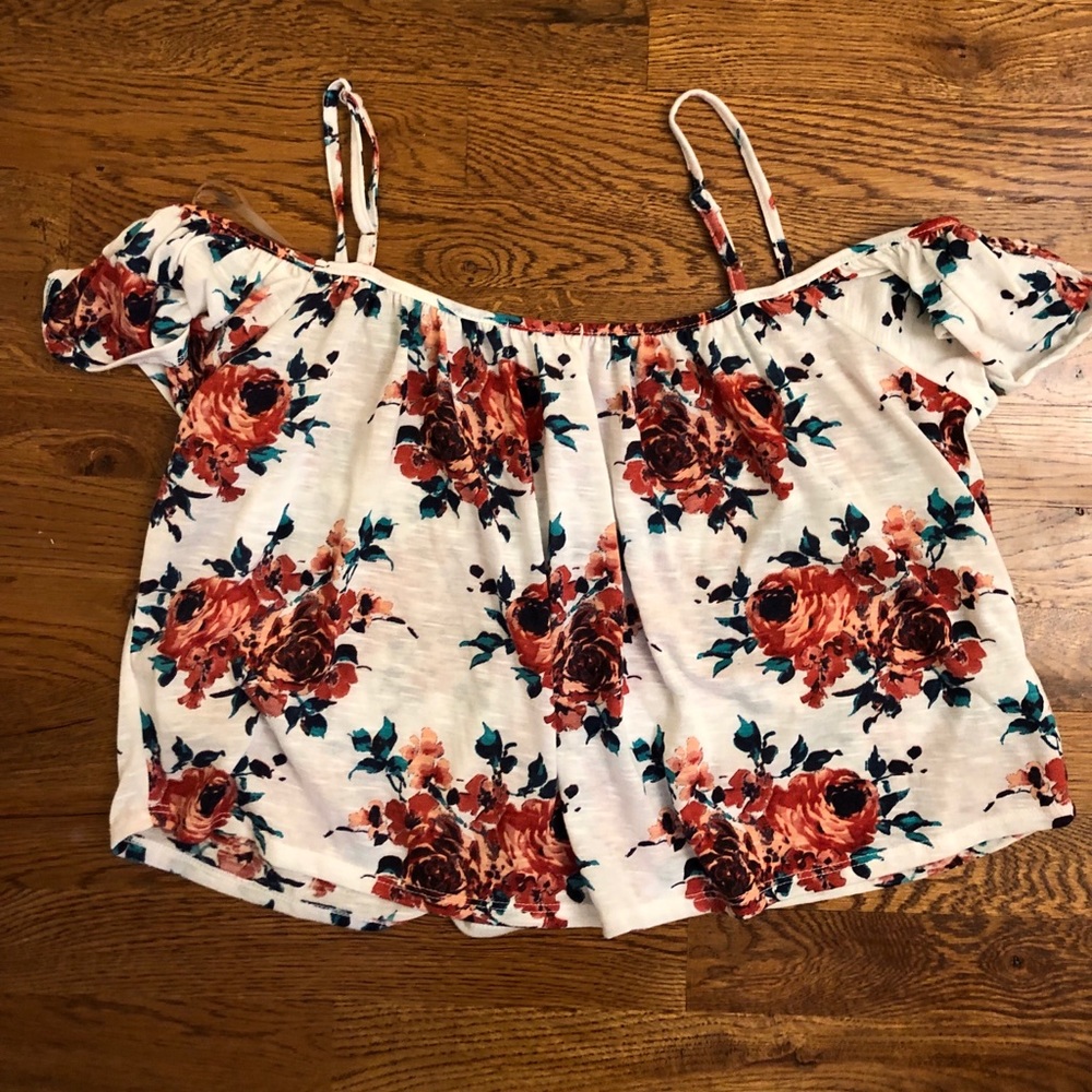 Pacsun Floral Off the Shoulder Crop Top